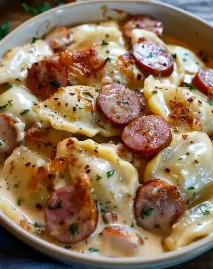 Creamy Sausage and Ravioli Bake 460714695_122112517214408216_9067758973844621904_n