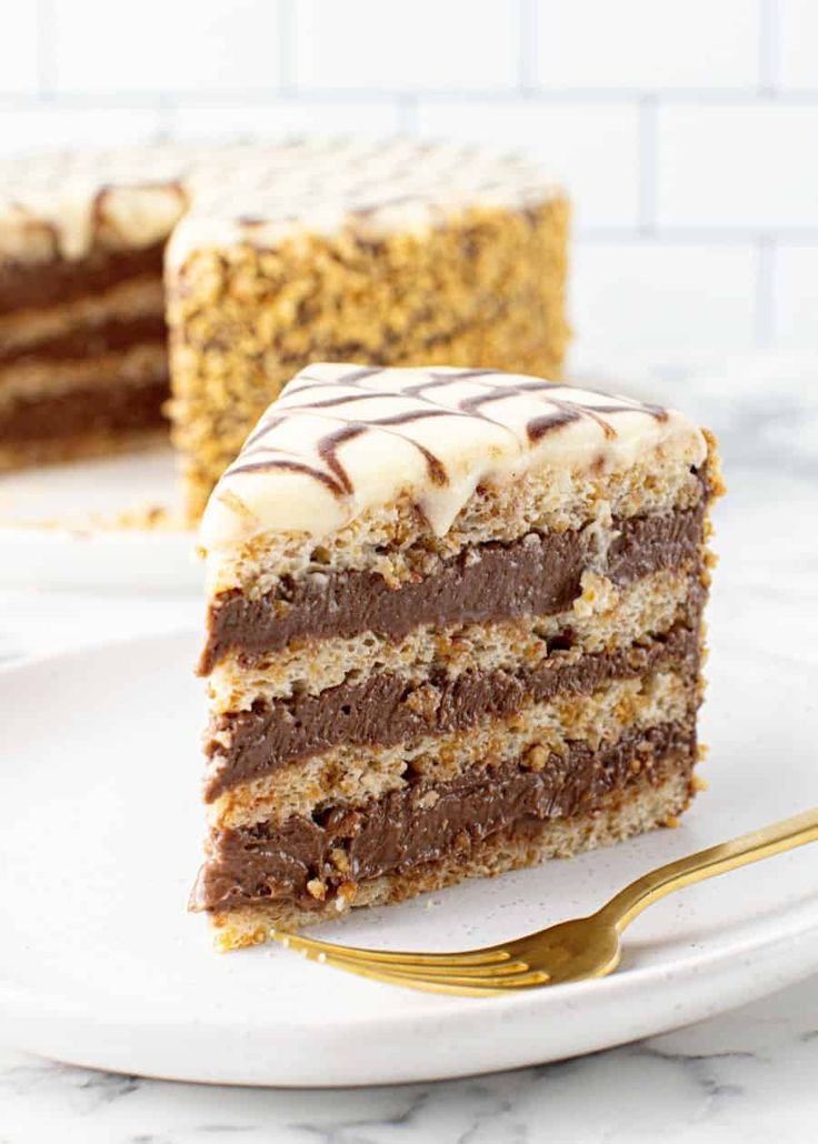 Hungarian Hazelnut and Chocolate Layer Cake (Eszterházy Torta) 🇭🇺🍰 b4545928ab5de32225f0d8d20dbbeb26